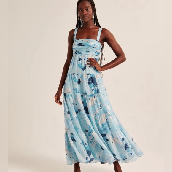 Abercrombie & Fitch Dresses & Skirts - Abercrombie & Fitch Blue Floral Maxi Dress, size S